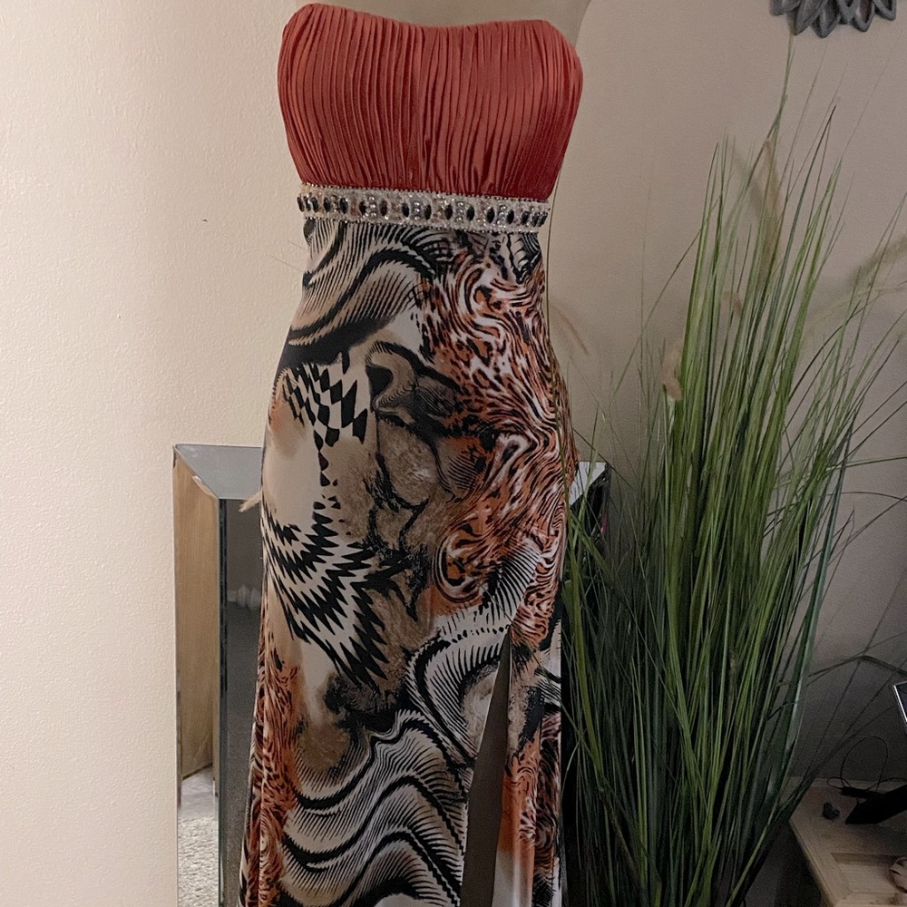 Formal Glam girls long PrintedEvening gown